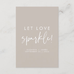 Carte Balise de Mariage Sparkler Love Sparkle Taupe