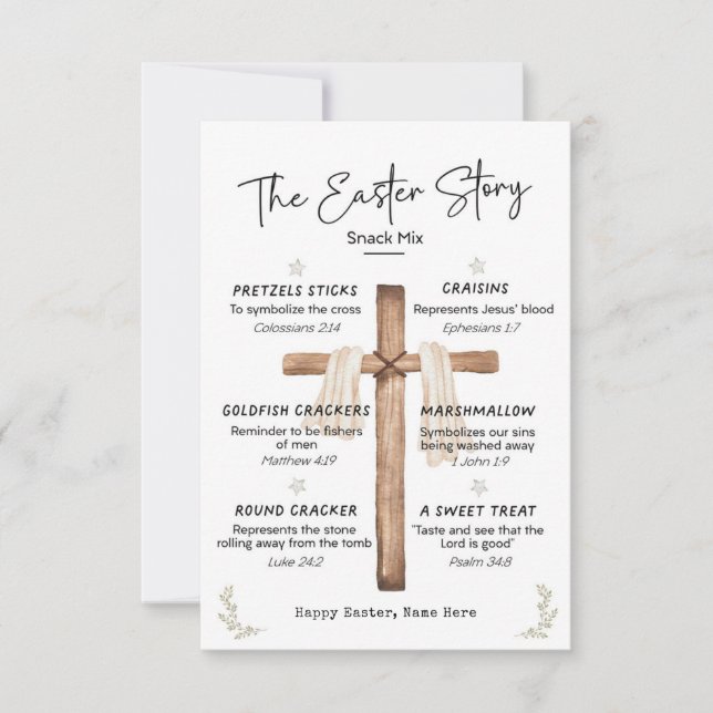 Carte Balise de Pâques Story Snack Mix Gift Religieux (Devant)