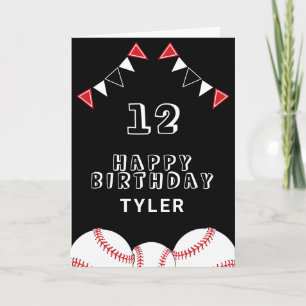 Carte Balle de baseball et drapeaux Sports Anniversaire 