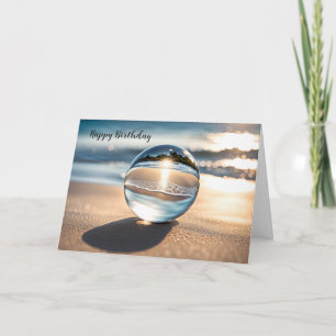 Carte Balle De Lens Avec Réflexion Plage Pour Anniversai