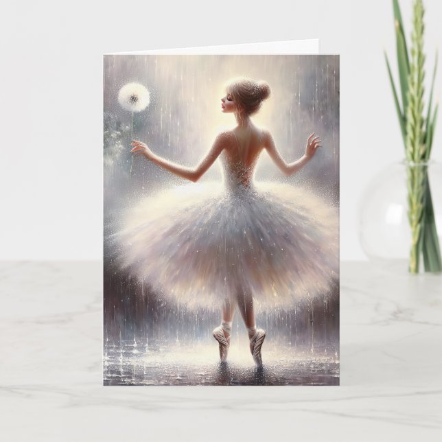 Carte Ballerina Anniversaire Avec Dandelion (Devant)