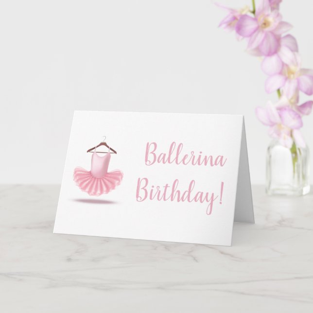 Carte Ballerina Anniversaire Rose Tutu Girly Pretty (Orchidée)