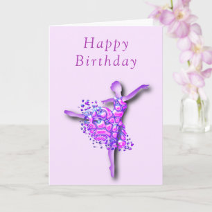 Carte Ballerina Birthday Card Ballet Dancer Fille