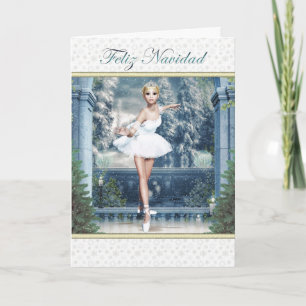 Carte Ballerina de Noël espagnole Feliz Navidad