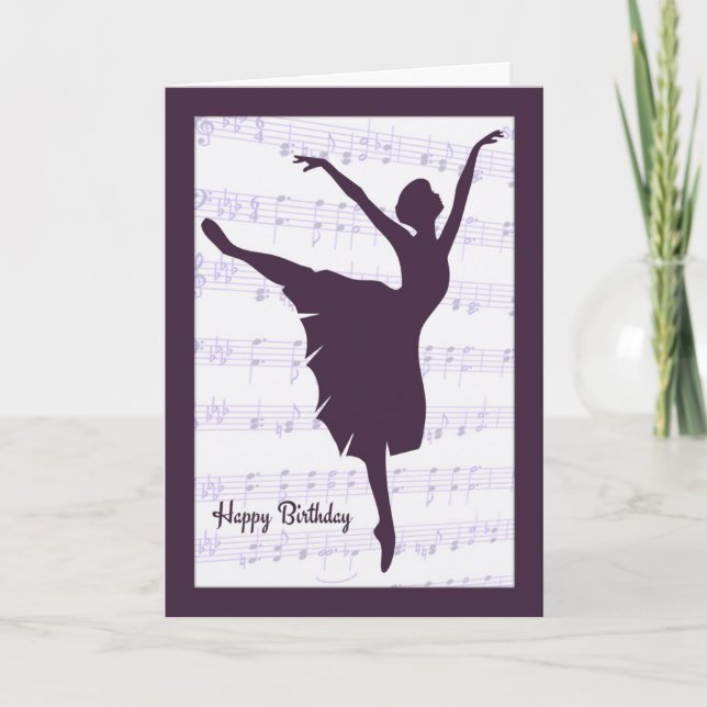 Carte Ballerina en face de Sheet Music Birthday Card (Devant)