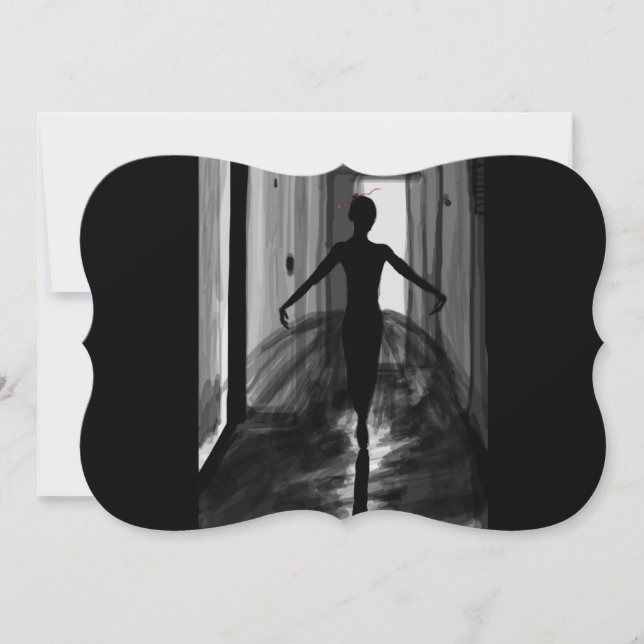 Carte Ballerina Matte 5" x 7", enveloppes blanches stand (Devant)