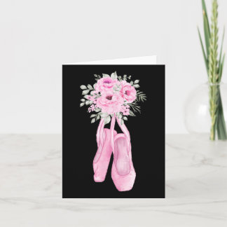 Carte Ballerina Pointe Chaussures Fleurs Ballet Danseur 