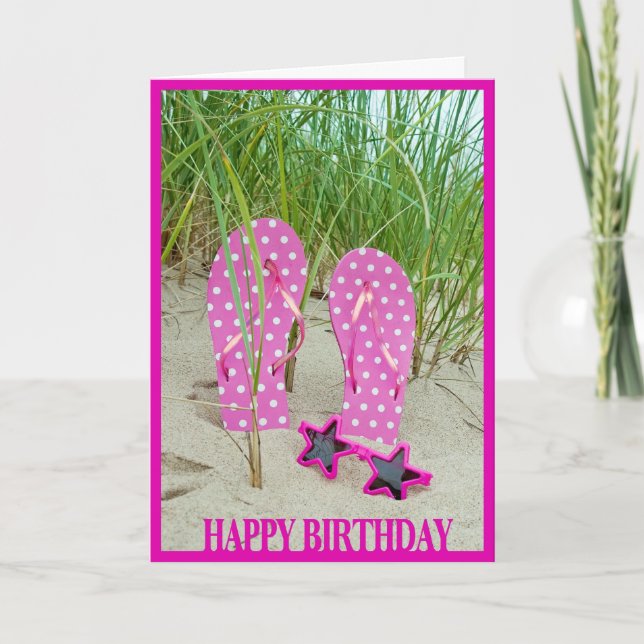 Carte Balles à tongs de Polka Dot Anniversaire (Devant)
