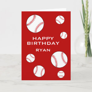 Carte Balles de Baseball Joyeux Anniversaire Enfants Per