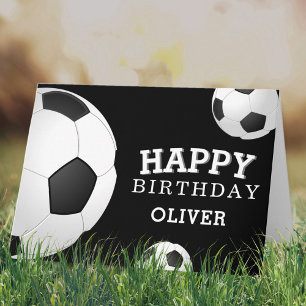 Carte Balles de football de soccer Sports Joyeux Anniver