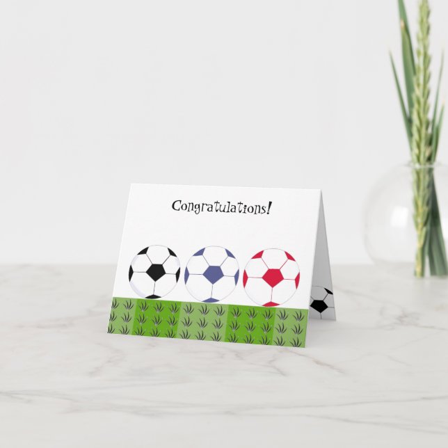Carte Balles de football - Félicitations (Devant)