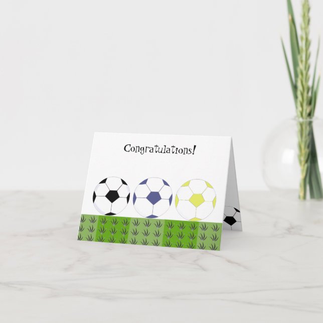 Carte Balles de football - Félicitations (Devant)