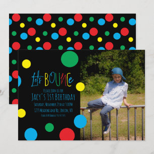 Carte Balles de saut de birthday colorées pour enfants P