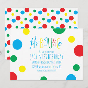 Carte Balles de saut de fête d'anniversaire d'enfants co