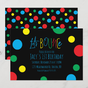 Carte Balles de saut de fête d'anniversaire d'enfants co