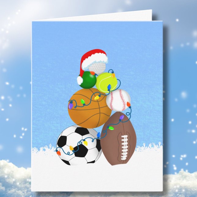 Carte Balles de sport de Noël empilées comme un arbre de (Créateur téléchargé)