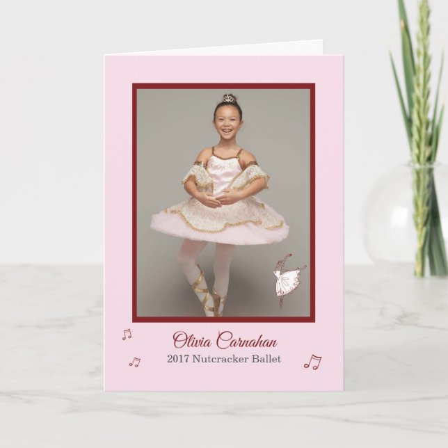 Carte Ballet Performance personnalisable Photo Event & N (Devant)