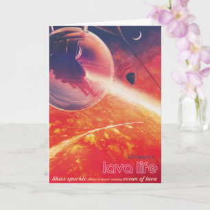 Carte Ballon à air chaud extrême sur paysage volcanique