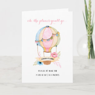 Carte ballon à air chaud nouveau bébé mignon whimsical