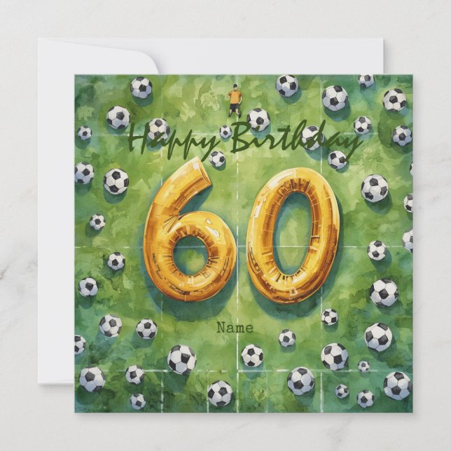 Carte Ballon de football  60e anniversaire  (Devant)