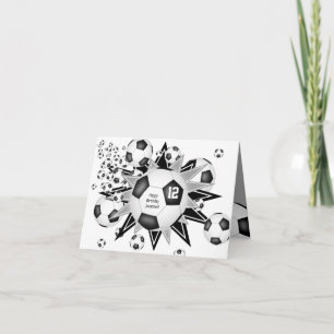 Carte ballon de football gonflé enfants sport star anniv