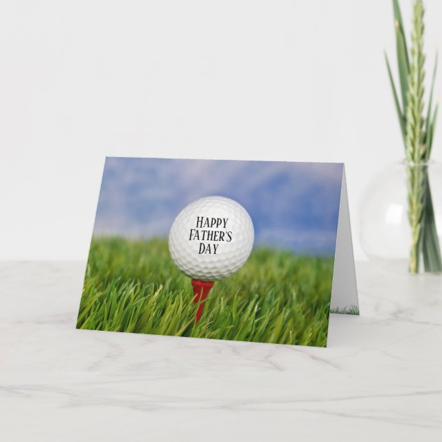 Carte Ballon de golf du Père de la Fête sur tee (Devant)
