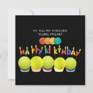 Carte Ballon de tennis avec joyeux anniversaire  
