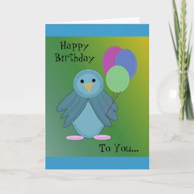 Carte Ballons à oiseaux mignons (Devant)