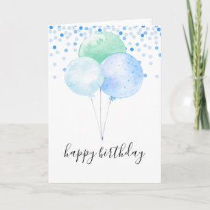 Carte Ballons Bébé Garçon Anniversaire Simple Personnali
