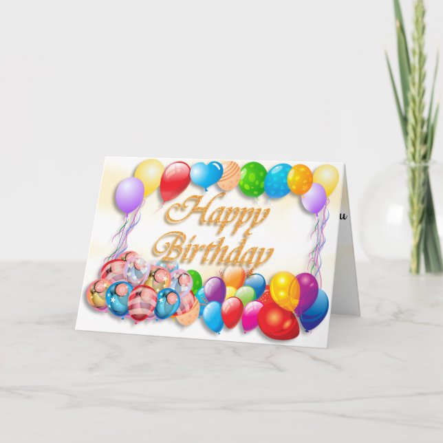 Carte Ballons colorés Anniversaire (Devant)