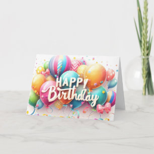 Carte Ballons colorés Anniversaire Désir