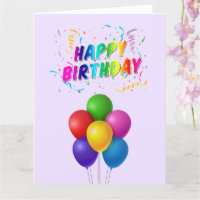 Ballons colorés Confetti Joyeux anniversaire