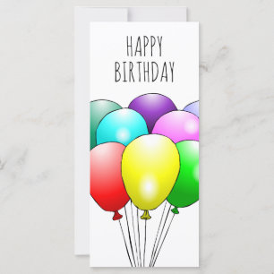 Carte Ballons colorés Joyeux Anniversaire