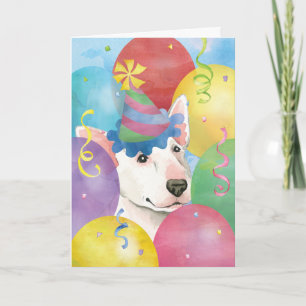 Carte Ballons d'anniversaire Bull Terrier