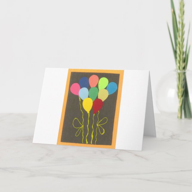 Carte Ballons d'anniversaire colorés Design graphique (Devant)