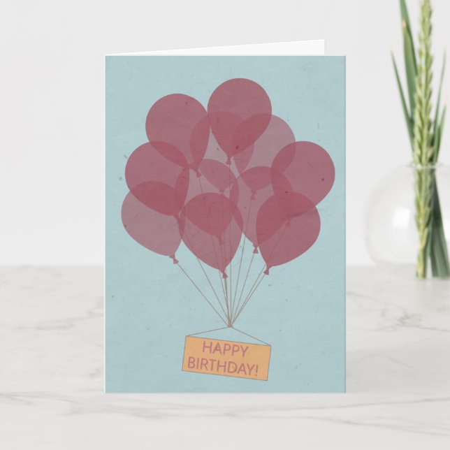 Carte Ballons d'anniversaire heureux (Devant)