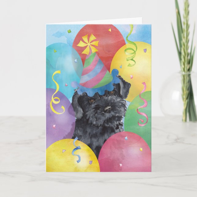 Carte Ballons d'anniversaire Kerry Blue Terrier (Devant)
