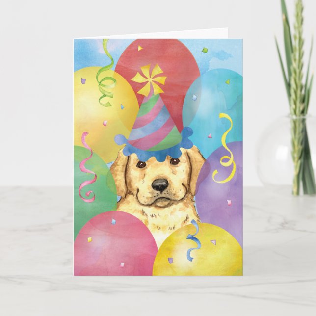 Carte Ballons d'anniversaire Laboratoire Jaune (Devant)