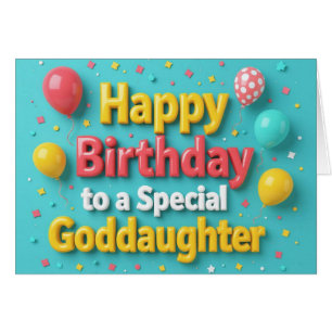 Carte Ballons d'anniversaire mignonne pour Godgirl