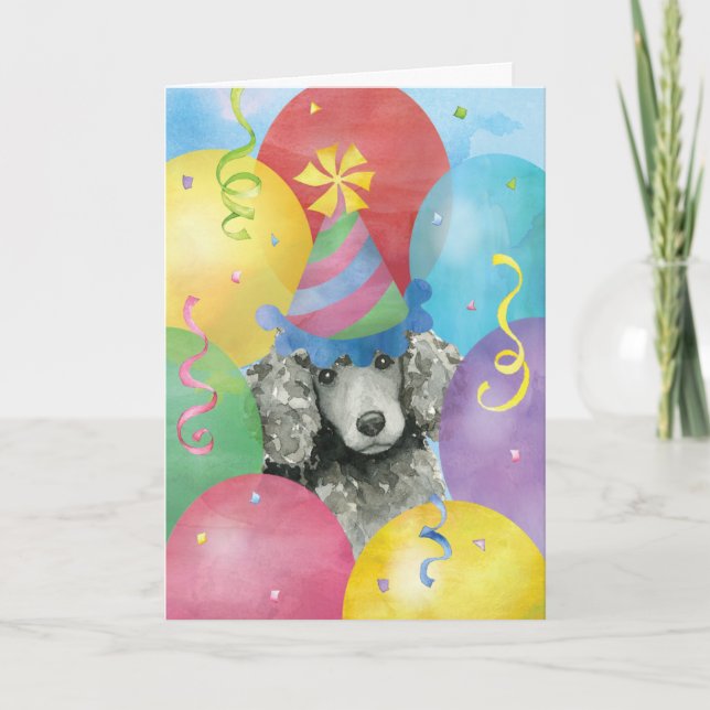 Carte Ballons d'anniversaire Poodons (Devant)