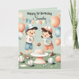 Carte Ballons De Baseball Joyeux Enfants Anniversaire Pe
