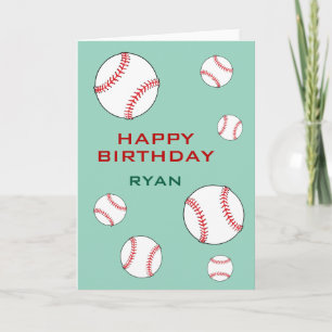 Carte Ballons De Baseball Joyeux Enfants Anniversaire Pe