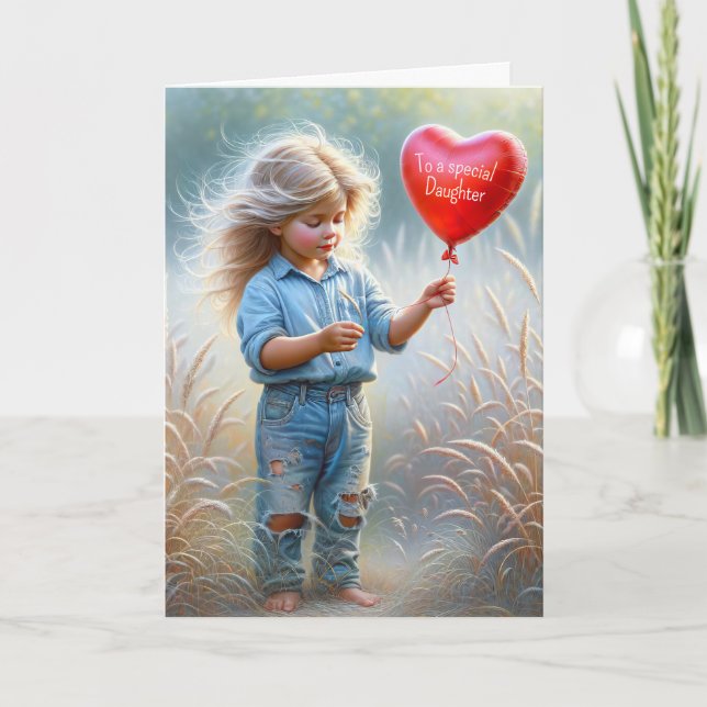 Carte Ballons de coeur rouge pour l'anniversaire de la f (Devant)