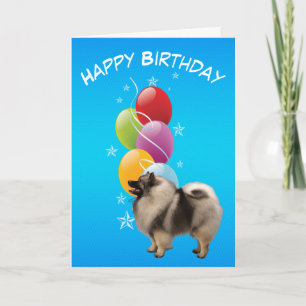 Carte Ballons de Keeshond et d'anniversaire