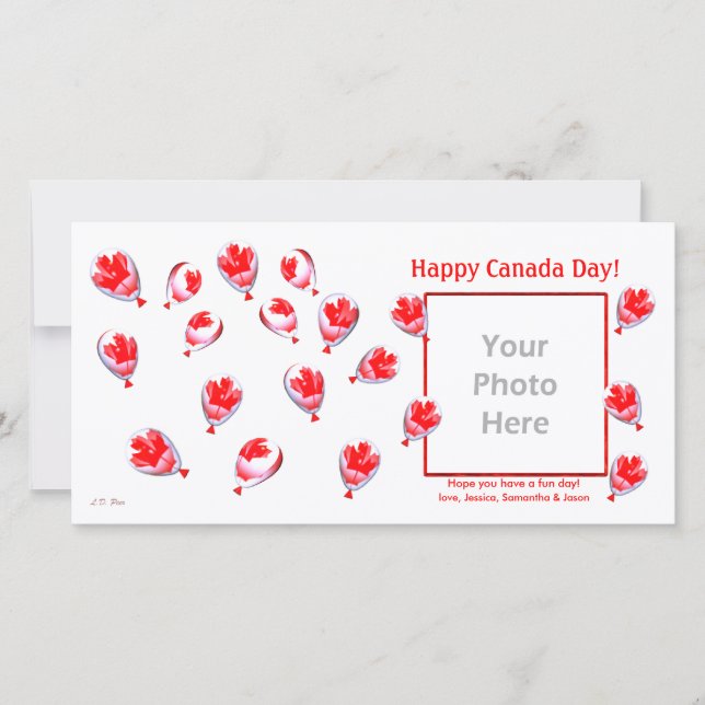 Carte Ballons de la fête du Canada (Devant)