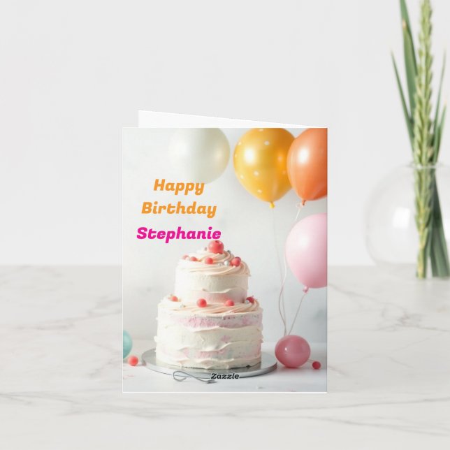 Carte Ballons de morceaux de gâteau mignonne Joyeux anni (Dos)