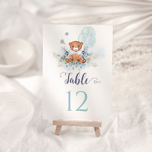 Carte Ballons d'ours en peluche mignons Numéro de tablea