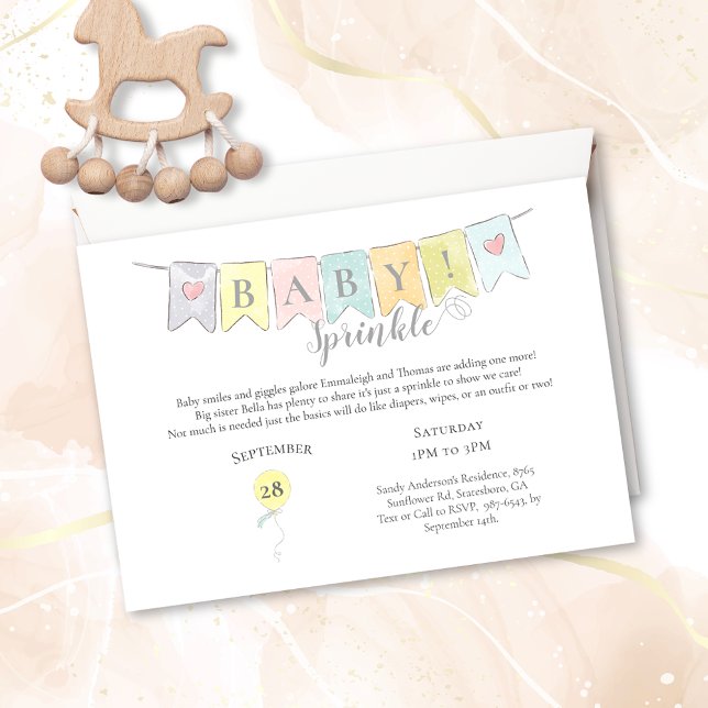 Carte Ballons et bannière d'oreille baby shower (Créateur téléchargé)