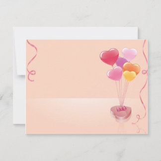 Carte Ballons et chocolats en forme de cœur