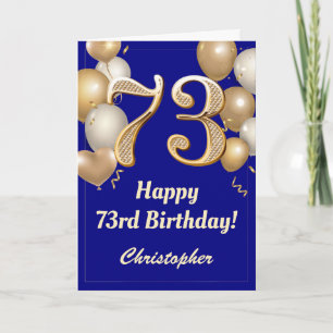 Carte Ballons et Confettis Bleu Nuit et Or pour les 73 a